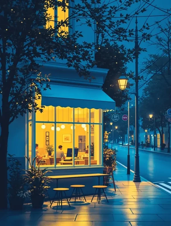 短剧《咖啡馆的雨季》封面 - 都市治愈题材，主演程屿 / 林鹿